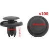 100Pcs Black Plastic Rivets Retainer Clip Bumper Fender