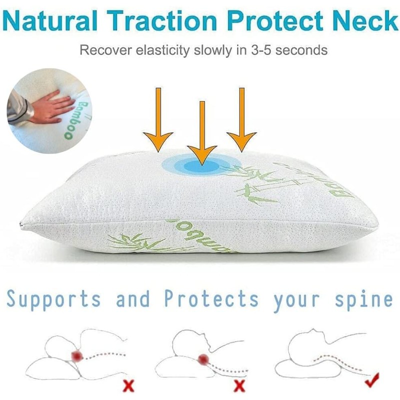 Rayon Derived from Bamboo Pillows Standard Size - [Adjustable] Shredded