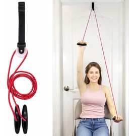 LiftAid Shoulder Pulley for Physical Therapy with Exercise Guide - Improves Shoulder Strength & Range of Motion - Reduces Pain, Helps in Muscle Recovery - Physical Therapy Equipment (Red)