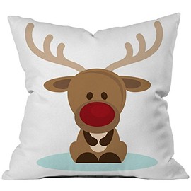 the purple tree Polyester Blend Merry Christmas Cushion Cover (16x16 inches, Multicolour)