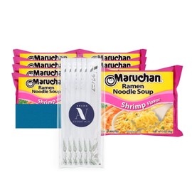 Maruchan - Lavinia Essentials Bundle: 24-Pack of Shrimp Instant Ramen Noodles 3 oz Pack + 1 Utility Prop.