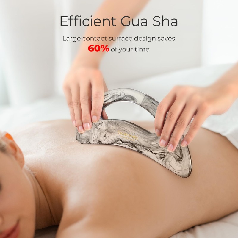Scienlodic Gua Sha Massage Tool with Handle (Resin) Larger Guasha