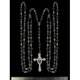 DivaDesigns Hispanic Traditional Wedding Crystal and Cross Lasso 107 - Silver Tone/Clear