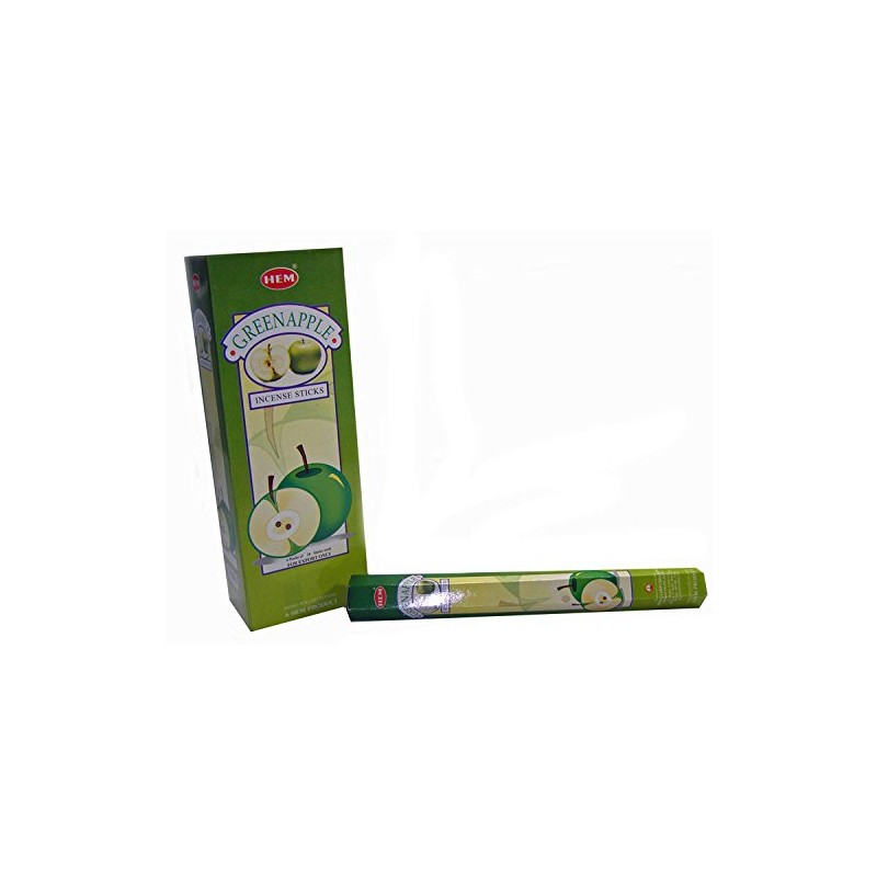 NEW: HEM "GREEN APPLE" HEXA INCENSE STICKS, 6 PACKS X