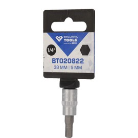 BRILLIANT TOOLS BT020822 1/4 Inch Hex Bit Socket, 5 mm [Powered by KS Tools]