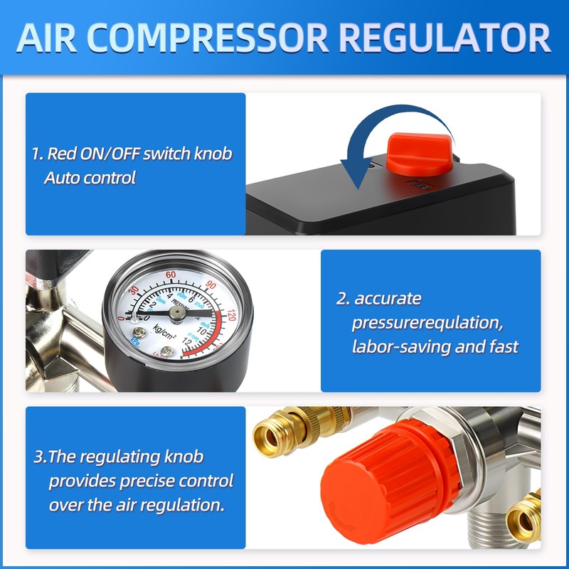 MEANLIN MEASURE Air Compressor Pressure Switch Control Valve 120-150 PSI