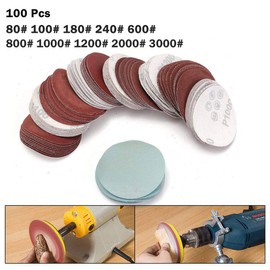 100pcs Sanding Disc Sand Paper Hook Loop Sander Pad Disc Polishing Pads Includes 80-3000 Grit Sandpapers - 3" 75mm