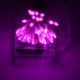 Karlling Battery Operated Christmas Lights,8 Flashing Mode 13 ft Short Clear Wire Led Fairy Light String with Timer for Small Mini Xmas Tree and Wedding Party Indoor/Outdoor Decoration (Pink, 1Pack)