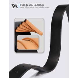 WOLFANT Womens Casual leather Jean Belt,1.1" Ladies Belt with Gold Buckle,100% Italian Full Grain Real Solid Leather