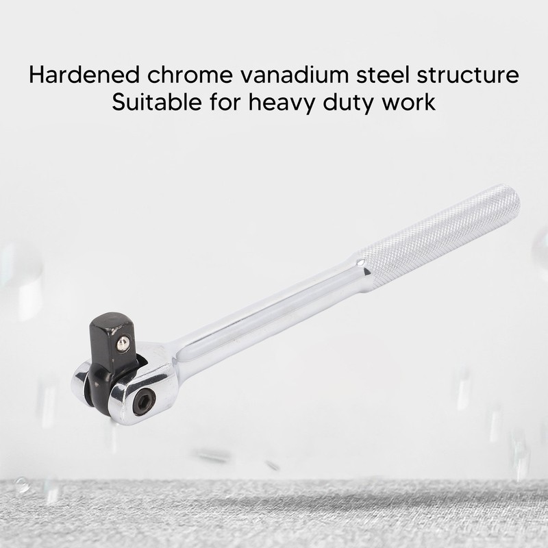 Breaker Bar 10in Chrome Vanadium Steel 1/2in Drive 180 Degree