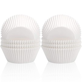 Pack of 200 Mini Muffins Paper Cases White Muffin Cases Paper, Cupcake Cases, White Muffin Cases Paper Small for Baking, Dessert Christmas, Valentine's Day, Birthday, Wedding Decoration