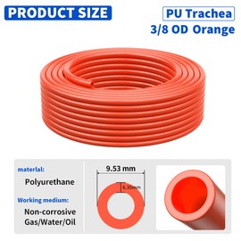 YAOJING Orange 3/8" Air Line Industrial PU Trachea Air Intake Hose Line Kit Fitting Tools - 10M/32.8Ft Operating Pressure 145PSI Hose for Tractor-Driven Fertilizer Systems