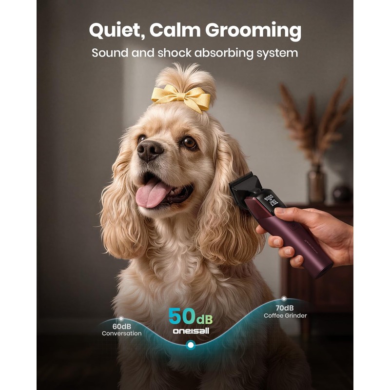 Professional Dog Clippers for Grooming Thick Hair, 9000RPM 5 Speed