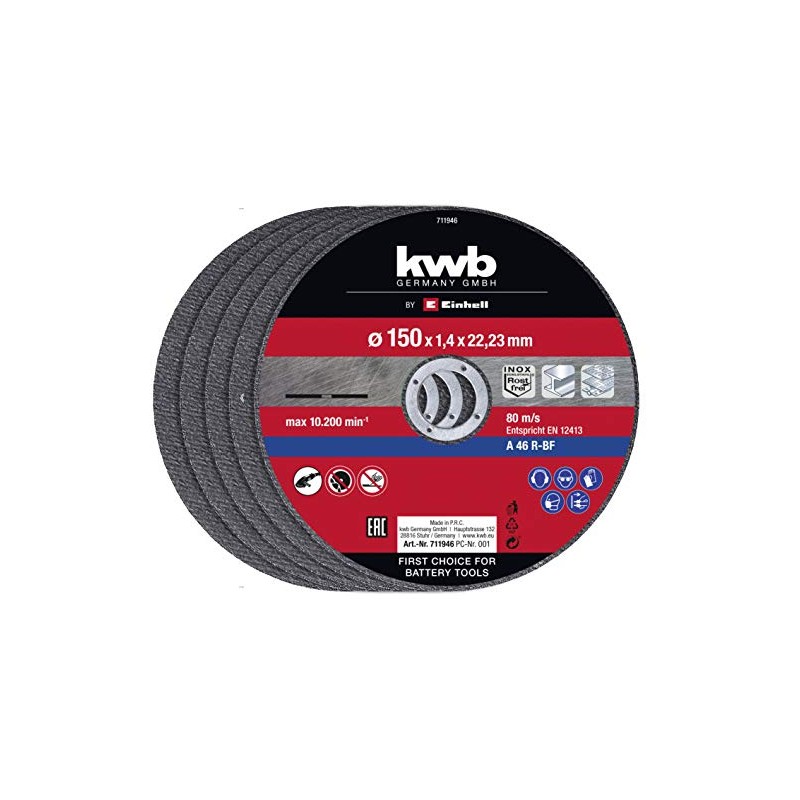 Original Einhell Cutting Disc Set Thin 150 x 1.4 mm
