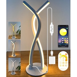 Daymeet Table Lamp for Bedroom, Bedside Lamps for Nightstand Dimmable, 3 Color Temperatures Night Stand Light with Remote and APP Control Desk Lamp for Kids Room Living Room Office