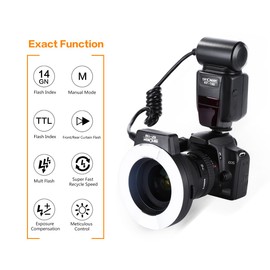K&F Concept Speedlite Camera Flash TTL Compatible Macro Ring Flash for Nikon KF-150N