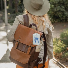 Yetmadi Coquette Bow Luggage Tag, Preppy Blue Luggage Tags for Suitcases, Coastal Cowgirl Granddaughter Gifts, Teen Girls Gifts, Privacy Protection PU Leather Travel Name Tags Identifiers for Luggage