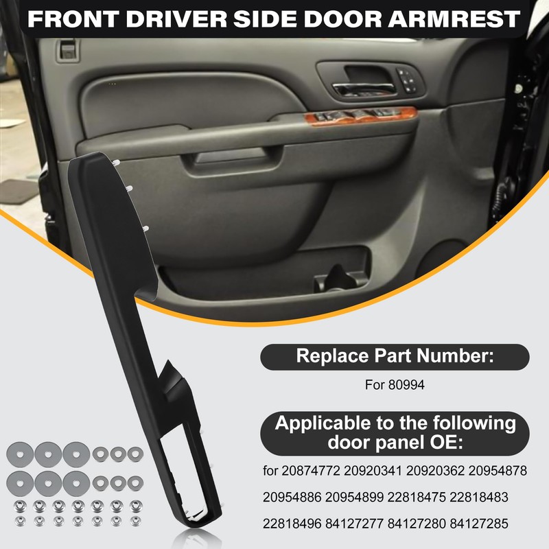 80994 Front Driver Side Door Armrest Handle Compatible with 2010-2014
