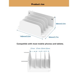 TYAMTOGSM Phone Wall Mount Storage Organizer, (White)