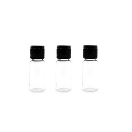 12Pcs Reusable Empty Plastic Face Cream Cosmetic Emulsion Hand Lotion Bottles Container Vial Pot Jar Case with Black Flip Lid (15ML/0.5OZ)