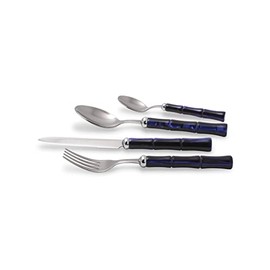 Rivadossi Bamboo Blue - Table Top, Set of 4, 100% Made in Italy, Craftsmanship and Design, 18/10 Stainless Steel