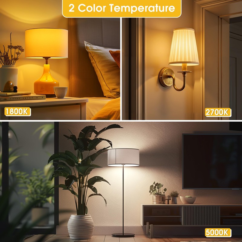 Briignite LED Light Bulbs, Warm Light Bulb 9W Equivalent 60W,