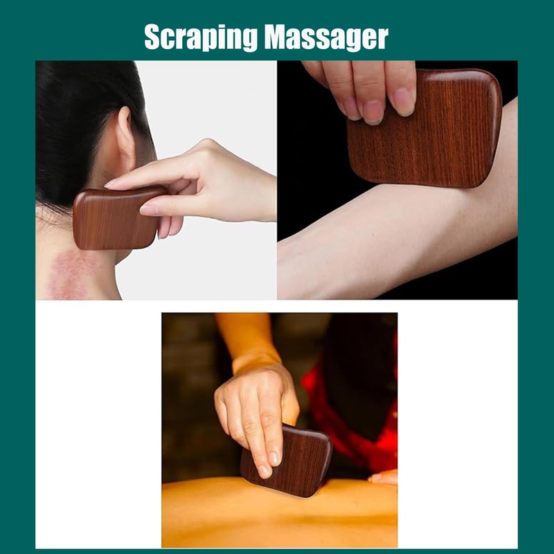 Miupoo Wood Gua Sha Scraping Facial Massage Set Tools,Guasha Board