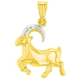 Jewelry America High Polish 14K Yellow Gold Capricorn Zodiac Sign Charm Pendant