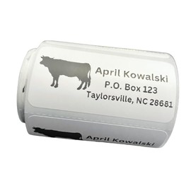 Custom Stickers, Cow Return Address Labels, Address Stickers, Several Designs, 2x1 inch labels, Several Font Choices