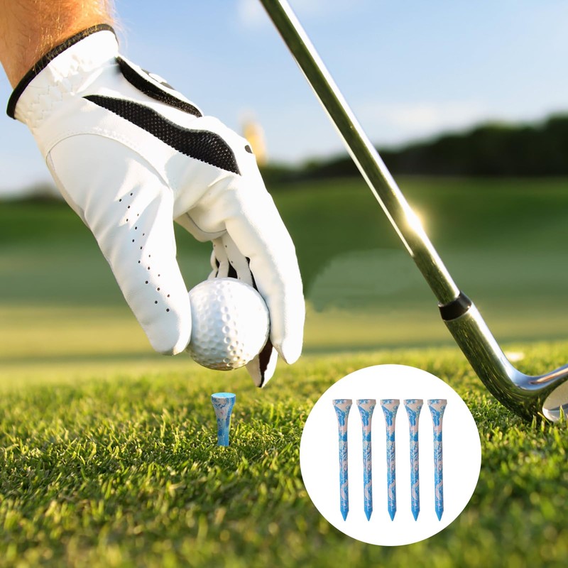 POXIAOER Golf Tees, 60 Pack Bamboo Golf Tees 70mm, 7cm,