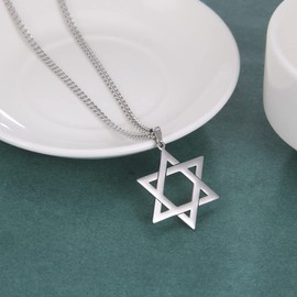 Hexagram Necklace for Men Christmas Birthday Gifts for Boys Boyfriend Long Necklaces for Men Hexagon Necklaces