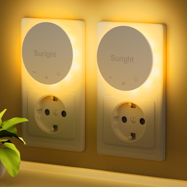 Pack of 2 Night Light Sockets, Night Lights with Motion