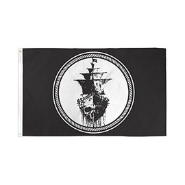 AZ FLAG - Pirate Ship Flag - 150 x 90 cm - Pirate Flag 100% Polyester with Brass Eyelets - 110 g