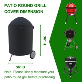 Cover Geny Large Grill Cover Suitable for Weber Master Touch Charcoal Grill 26",Weber Summit Kamado E6 Charcoal Grill, Kamado Joe Classic Joe I Premium 18" Grill Model KJ23RH,Storage Bag Included 36"D