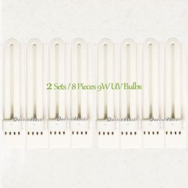 Generic 2 Set - 8pcs Pack 9W 365nm UV Light Bulb Tube Replacement CND Shellac Lamp 8 pk