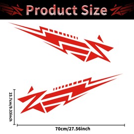 TOMALL 2Pcs Meteor Graphics Car Body Side Stickers Star Racing Sports Stripe Decal for Car Universal Vinyl Self-Adhesive Decal Decoration Accessories for Truck SUV Off-Road Vehicles (Red)