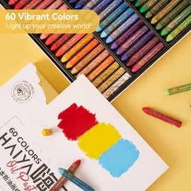 Paul Rubens Oil Pastel, 60 Vibrant Colors Soft Oil Pastel Set, Creamy texture Easy to Blend Oil Pastels professional, Bullet Heads Oil Pastels for Artists, Painting, Drawing, Beginners