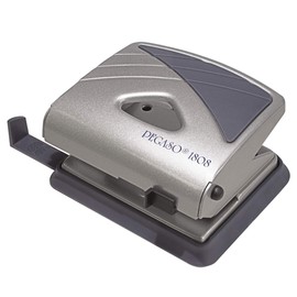 AZOR - Perforadora de Papel, 2 Orificios, Regla Graduada, Perfora Hasta 25 Hojas, Cuerpo De Metal, Colector De Recortes, Pegaso, 308.1808