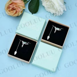 Collar Con Dije De Colibrí De 925 Plata Para Mujer Color Verde