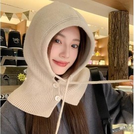 Winter Knit Balaclava Hood Neck Warmer lf1013 Free Size/Gray 5ea