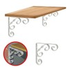 Dekton Twisted Wrought Iron Scroll Shelf Bracket, Powder Coated, 8"x8"-
