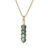 Crystal Necklace Spiral Pencil (Labradorite - Gold)