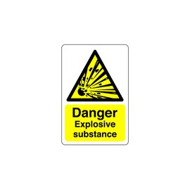 Safety First Display LTD Danger explosive substance sign - 3mm Aluminum Dibond for indoor/outdoor usage (200mm x 150mm) 5m Viewing Distance.