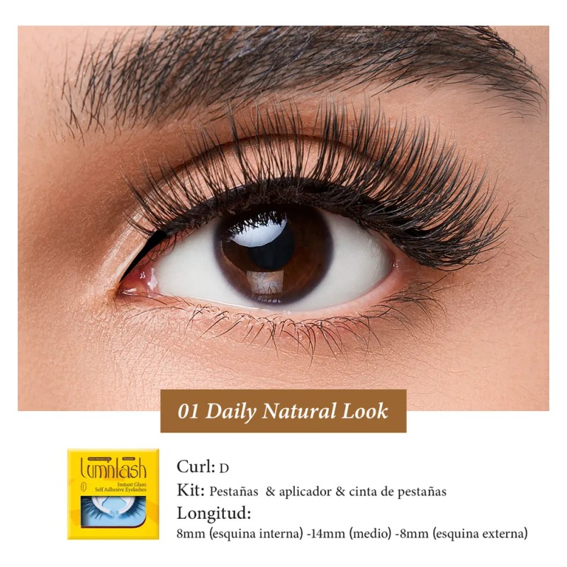 Luminlash Extensiones De Pestañas Pestañas Autoadhesi 01 Look Natural Diario