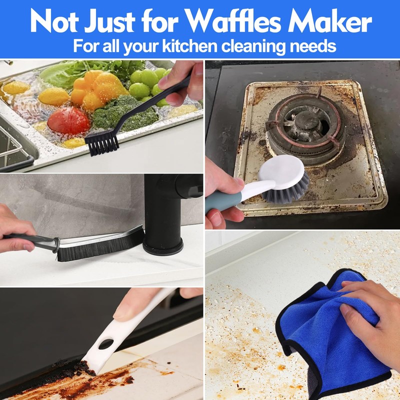 XANGNIER 6 Pcs Waffle Makers Clean Brush Kit for Belgian/Classic/Flip/Mini