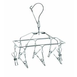 Kakuse PH-08 Clothesline Hanger, 8 Pinch, 7.9 x 3.9 x 9.8 inches (20 x 10 x 25 cm), Laundry Hanger, Accessories, Rotary, Rust Resistant, Locked, Drop Prevention, Dry for a Little, Stainless Steel