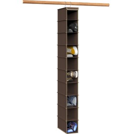 Simple Houseware 10 Shelves Hanging Shoes Organizer Holder for Closet, Brown