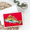 Caroline's Treasures Fish - Red Fish Woo Hoo Greeting Cards