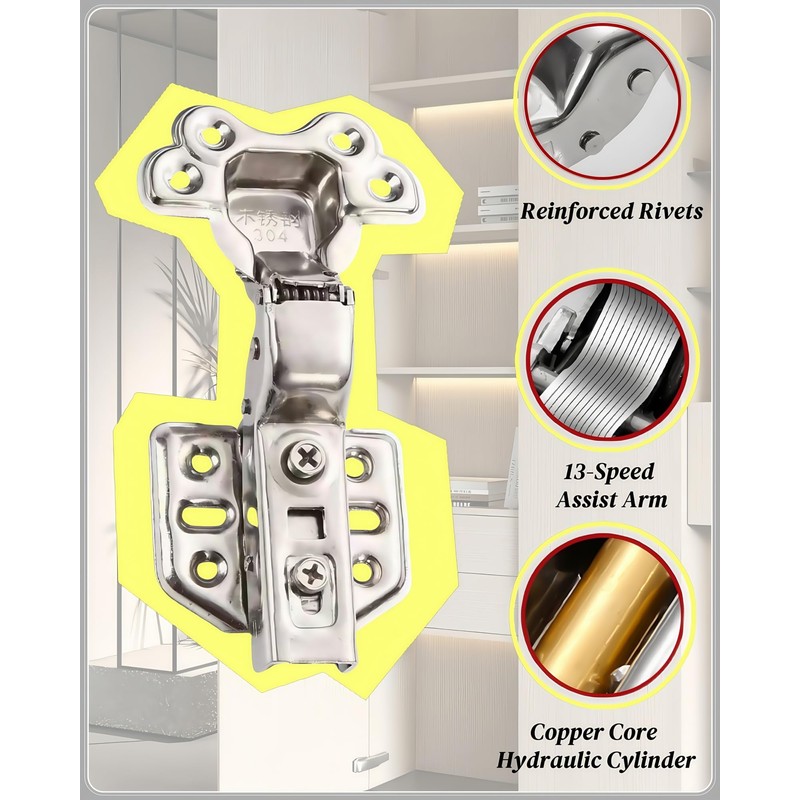 4 Pack Soft Close Cabinet Door Hinges Concealed Inset
