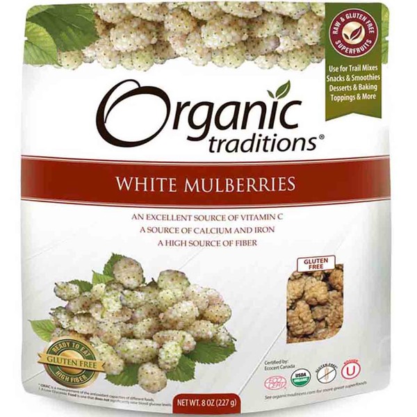Organic Traditions White Mulberries, 227g
